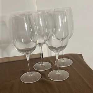 😄LUIGI BORMIOLI crystal wine glasses long stem Italian